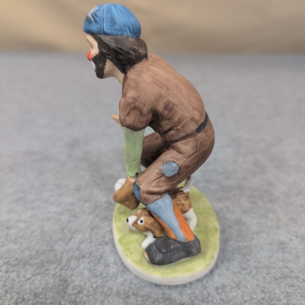 Emmett Kelly Collectibles Figurines Baseball Fielder Player Clown Dog Miniature - Picture 3 of 7